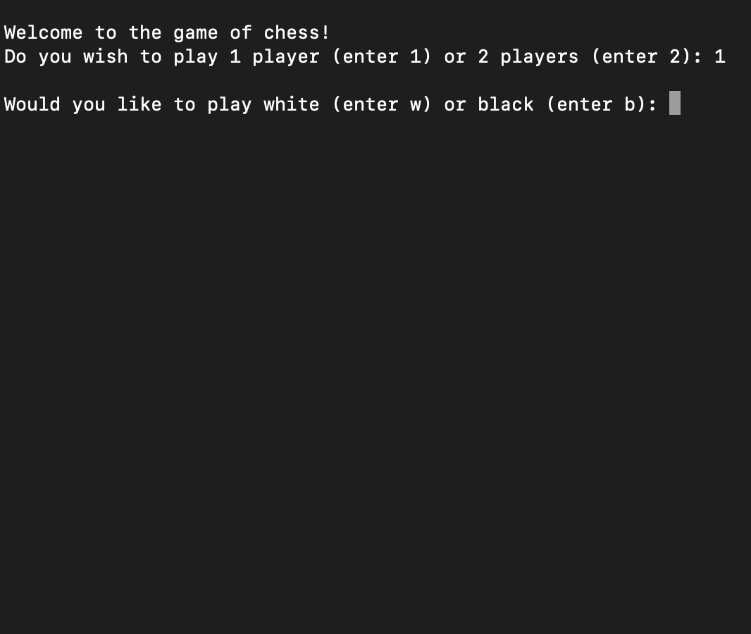 Image of chess game open in mac terminal.