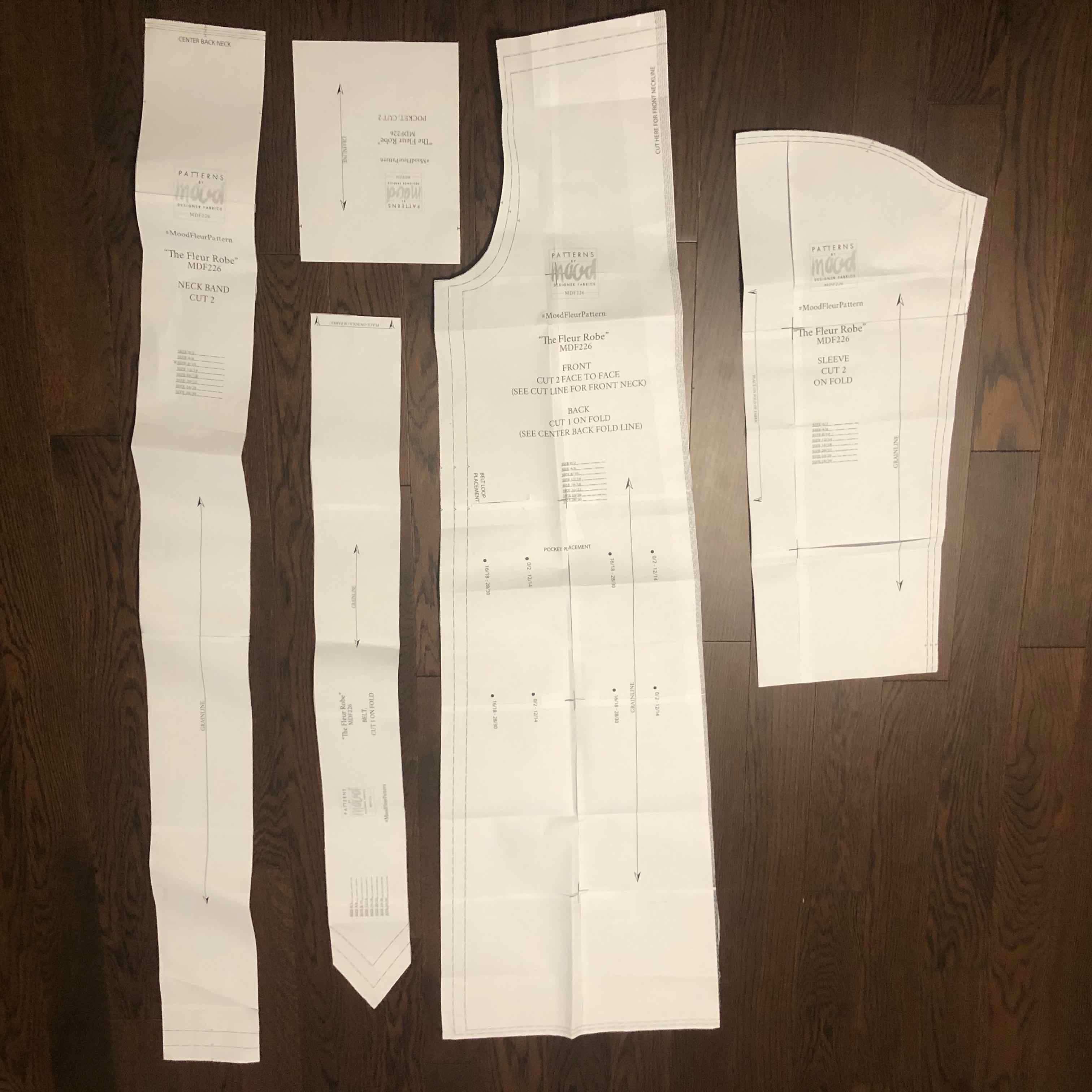Image of paper pattern pieces.