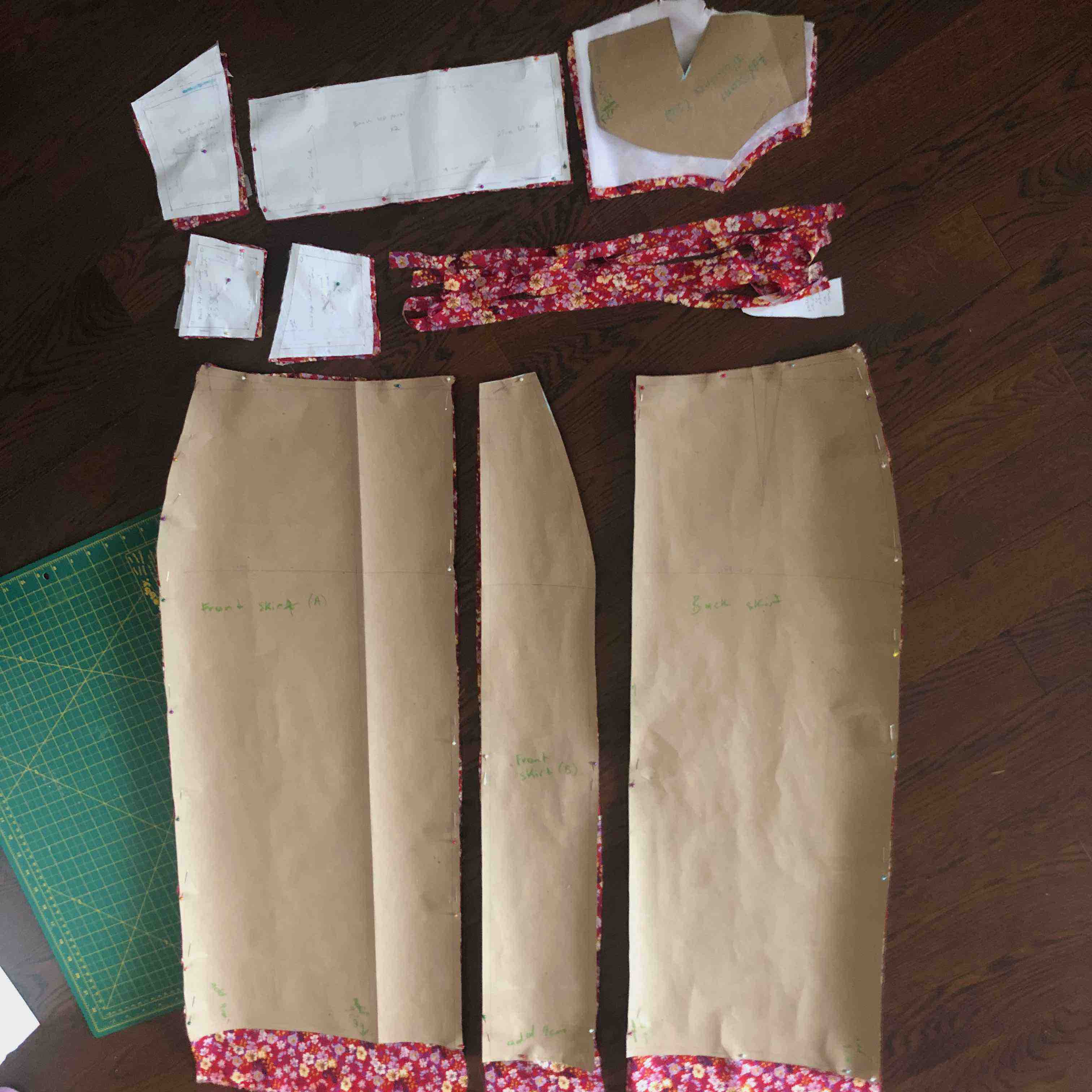 Image of paper pattern pieces.