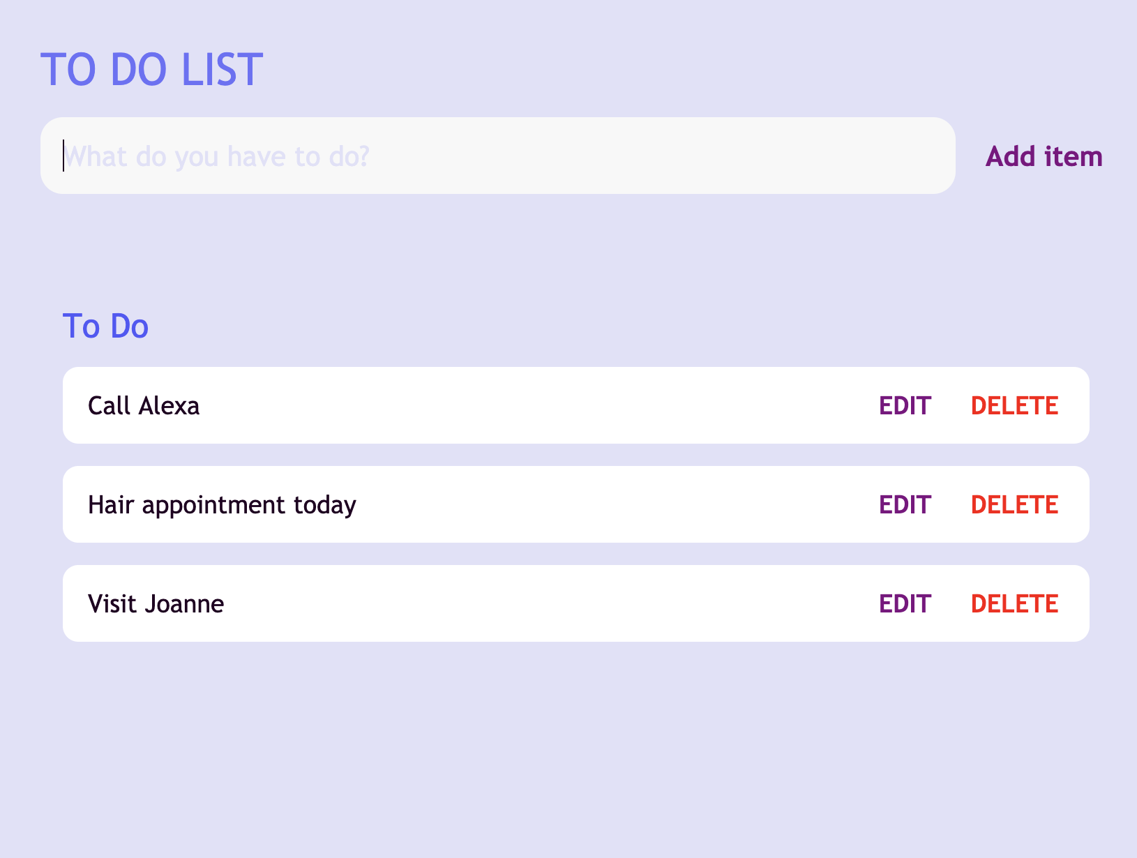 Image of to do list web app.